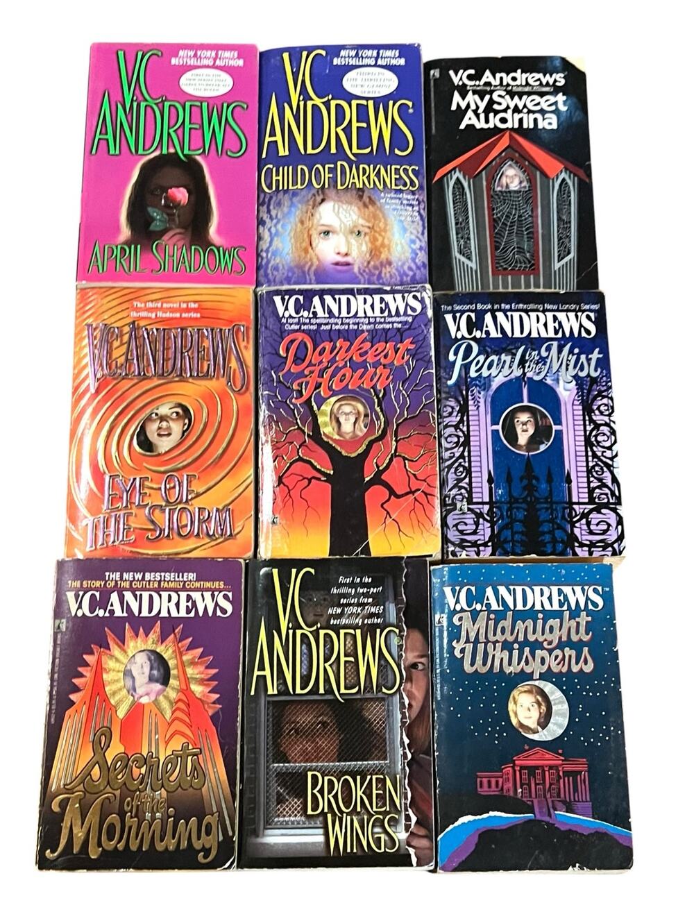 Vintage VC Andrews Keyhole Paperback Book Lot of 9 Gemini, Hudson, Landry, Dawn